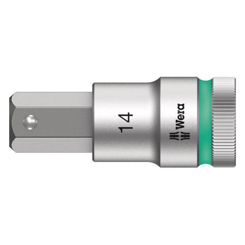 Wera 05003827001 8740 C HF Binnenzeskant Zyklop Bitdop met 1/2"-aandrijving met vasthoudfunctie 14 x 60mm