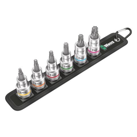 Wera 05003997001 Belt C 3 TORX® HF Zyklop Bitdoppen set TORX®, met vasthoudfunctie, 1/2" -aandrijving, 6‑delig