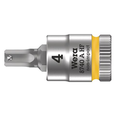 Wera 05003333001 8740 A HF Binnenzeskant Zyklop Bitdop met 1/4"-aandrijving met vasthoudfunctie 4 x 28mm