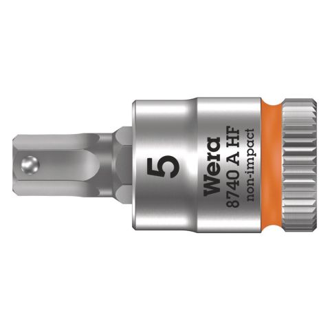 Wera 05003335001 8740 A HF Binnenzeskant Zyklop Bitdop met 1/4"-aandrijving met vasthoudfunctie 5 x 28mm