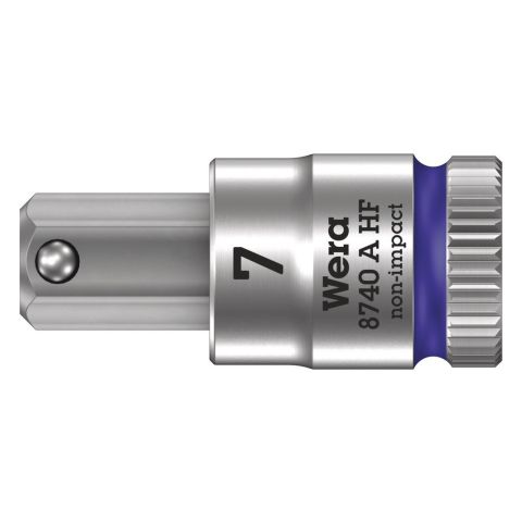 Wera 05003341001 8740 A HF Binnenzeskant Zyklop Bitdop met 1/4"-aandrijving met vasthoudfunctie 7 x 28mm