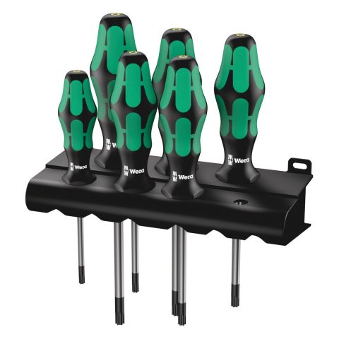 Wera 05028059001 367/6 TORX® HF Kraftform Plus Schroevendraaierset met vasthoudfunctie + houder, 6‑delig