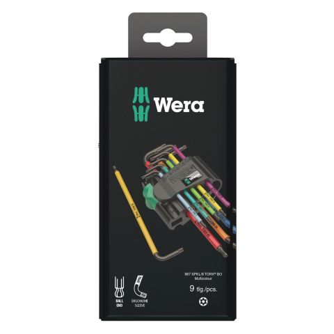 Wera 05073599001 967/9 TX BO Multicolour 1 SB Stiftsleutelset, BlackLaser, 9‑delig