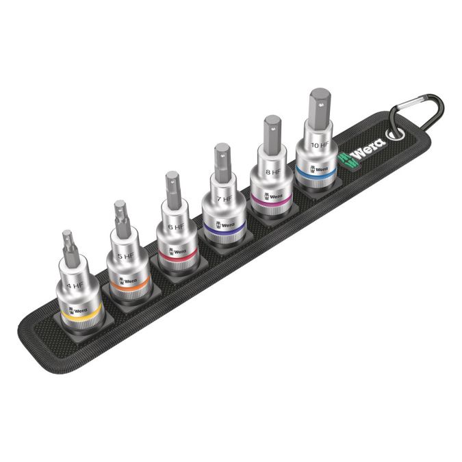 Wera 05003996001 Belt C 2 Zyklop binnenzeskant Bitdoppen set, met vasthoudfunctie, met 1/2" -aandrijving, 6‑delig