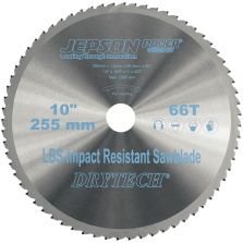 Drytech hardmetalen zaagblad D=255x25,4x1,5mm66Z voor dunwandig staal LBS schokbestendige Jepso