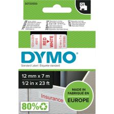 Lettertape D1 45015 rood/wit 12mmx7m DYMO