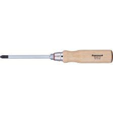 Schroevendraaier met houten heft PZ1x80mm FORMAT