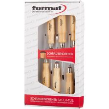 Schroevendraaierset houten heft PZ 6-delig FORMAT