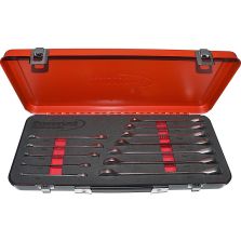 Ratelsleutelset recht 8-19mm 12-delig in metalen kist FORMAT