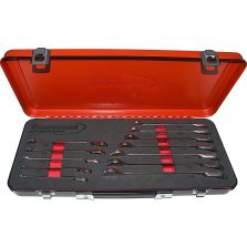 Ratelsleutelset omschakelbaar 8-19mm 12-delig in metalen kist FORMAT