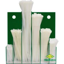 Kabelbinderassortiment 600-delig in wanddisplay naturel SapiSelco