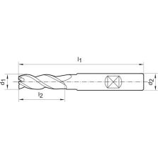 Schachtfrees lang DIN6527VHM TiALN Z3 45grad. 18mm FORMAT