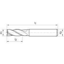VHM schachtfrees 16,0mm kort HB Z4 TiAlN fabrieksnorm FORMAT