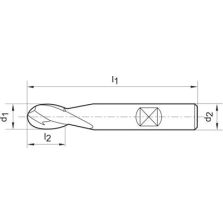 Radiusfrees VHM 12,0mm Z2 kort HA ta-C FORMAT