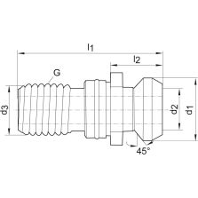 Aantrekbout ISO 7388II B SK40-M16 inwendige koeling FORMAT