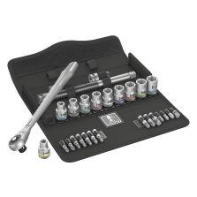 Wera 05004077001 8100 SC 7 Zyklop Metal-ratelset doorsteekvierkant, 1/2"-aandrijving, metrisch, 28‑delig