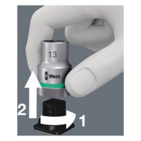 Wera 05004018001 8100 SA 8 Zyklop Metal-ratelset, omschakelpal, 1/4"-aandrijving, metrisch, 28‑delig