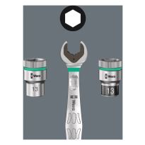 Wera 05004077001 8100 SC 7 Zyklop Metal-ratelset doorsteekvierkant, 1/2"-aandrijving, metrisch, 28‑delig